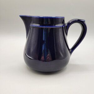 French Cobalt Blue Ceramic Milk Pitcher Jug